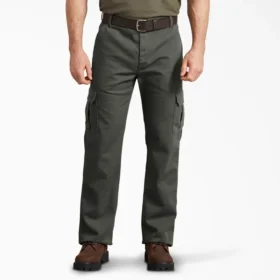 Pantalones cargo de lona con corte regular flexible
