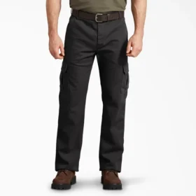 Pantalones cargo de lona con corte regular flexible