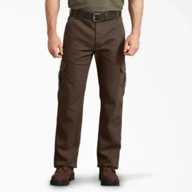 Pantalones cargo de lona con corte regular flexible