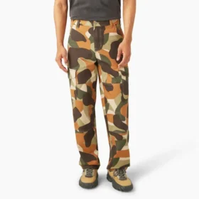 Pantalones cargo de lona con estampado de camuflaje