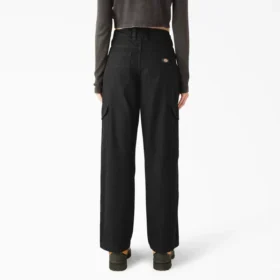 Pantalones cargo de lona de algodón para mujer con corte holgado