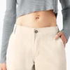 Pantalones cargo de lona de algodón para mujer con corte holgado Pantalones cargo de lona de algodón para mujer con corte holgado