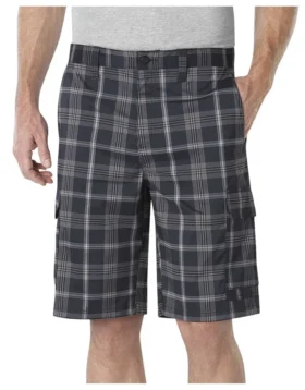 Pantalones cortos cargo a cuadros de corte holgado Performance Flex de 11 pulgadas