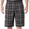 Pantalones cortos cargo a cuadros de corte holgado Performance Flex de 11 pulgadas Pantalones cortos cargo a cuadros de corte holgado Performance Flex de 11 pulgadas