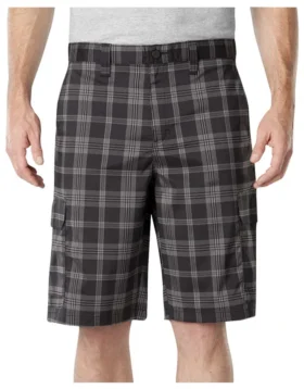 Pantalones cortos cargo a cuadros de corte holgado Performance Flex de 11 pulgadas