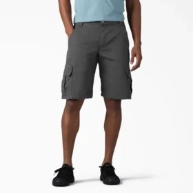 Pantalones cortos cargo de algodón de 11 pulgadas con corte holgado y elástico