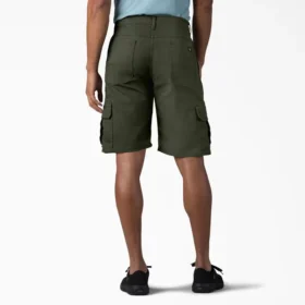 Pantalones cortos cargo de algodón de 11 pulgadas con corte holgado y elástico