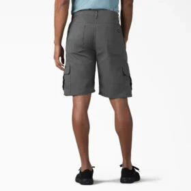 Pantalones cortos cargo de algodón de 11 pulgadas con corte holgado y elástico