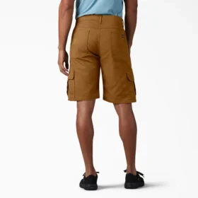 Pantalones cortos cargo de algodón de 11 pulgadas con corte holgado y elástico