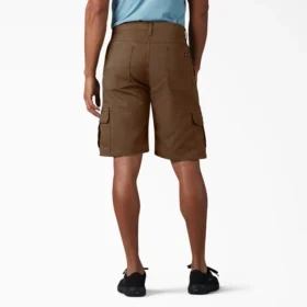 Pantalones cortos cargo de algodón de 11 pulgadas con corte holgado y elástico
