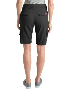 Pantalones cortos cargo de algodón de corte holgado de 11 pulgadas para mujer