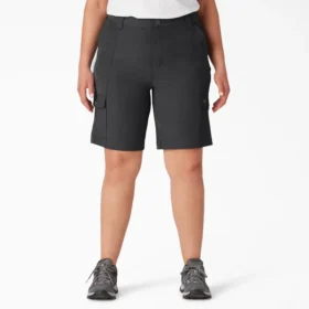 Pantalones cortos cargo de corte ajustado y refrescantes para mujer, talla grande, 10″