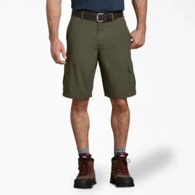 Pantalones cortos cargo de corte holgado con tejido ripstop, 11″