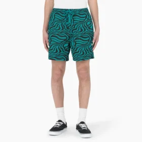 Pantalones cortos con cordón de ajuste moderno y estampado de cebra, 15 cm