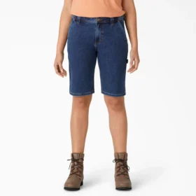 Pantalones cortos de carpintero de corte holgado para mujer, 28 cm