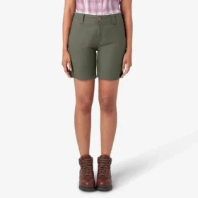 Pantalones cortos de carpintero de lona para mujer, 7″