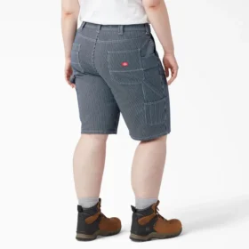 Pantalones cortos de carpintero de rayas Hickory para mujer talla grande