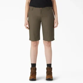 Pantalones cortos de carpintero Duck de corte holgado para mujer, 11 pulgadas