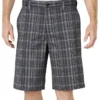 Pantalones cortos de cuadros con corte holgado y frente liso Performance Flex de 28 cm Pantalones cortos de cuadros con corte holgado y frente liso Performance Flex de 28 cm