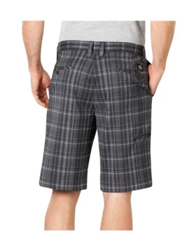 Pantalones cortos de cuadros con corte holgado y frente liso Performance Flex de 28 cm