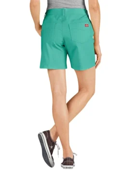 Pantalones cortos de lona elástica de corte holgado de 7″ para mujer