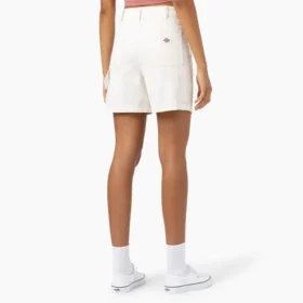 Pantalones cortos de lona para mujer, corte regular, 5″