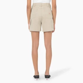 Pantalones cortos de lona para mujer, corte regular, 5″