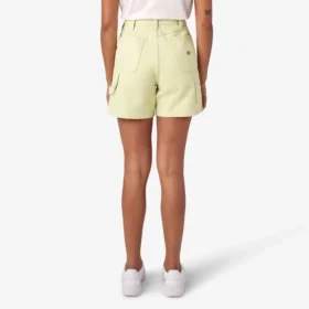 Pantalones cortos de lona para mujer, corte regular, 5″
