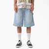 Pantalones cortos de mezclilla de carpintero desgastados y holgados, 13″ Pantalones cortos de mezclilla de carpintero desgastados y holgados, 13″