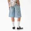 Pantalones cortos de mezclilla de carpintero desgastados y holgados, 13″ Pantalones cortos de mezclilla de carpintero desgastados y holgados, 13″