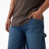 Pantalones cortos de mezclilla de carpintero desgastados y holgados, 13″ Pantalones cortos de mezclilla de carpintero desgastados y holgados, 13″