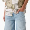 Pantalones cortos de mezclilla de carpintero desgastados y holgados, 13″ Pantalones cortos de mezclilla de carpintero desgastados y holgados, 13″