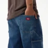 Pantalones cortos de mezclilla de carpintero desgastados y holgados, 13″ Pantalones cortos de mezclilla de carpintero desgastados y holgados, 13″