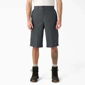 Pantalones cortos de trabajo de corte holgado con bolsillos multiuso, 15″ Pantalones cortos de trabajo de corte holgado con bolsillos multiuso, 15″