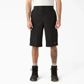 Pantalones cortos de trabajo de corte holgado con bolsillos multiuso, 15″ Pantalones cortos de trabajo de corte holgado con bolsillos multiuso, 15″