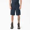 Pantalones cortos de trabajo de corte holgado y frente liso, 13″ Pantalones cortos de trabajo de corte holgado y frente liso, 13″