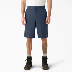 Pantalones cortos de trabajo de corte holgado y frente liso, 13″