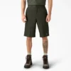 Pantalones cortos de trabajo de corte holgado y frente liso, 13″ Pantalones cortos de trabajo de corte holgado y frente liso, 13″