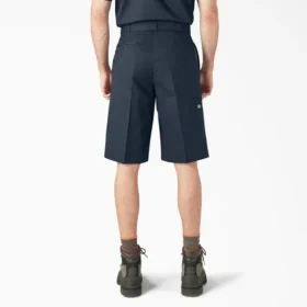 Pantalones cortos de trabajo de corte holgado y frente liso, 13″ Pantalones cortos de trabajo de corte holgado y frente liso, 13″