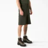 Pantalones cortos de trabajo de corte holgado y frente liso, 13″ Pantalones cortos de trabajo de corte holgado y frente liso, 13″