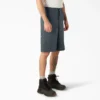 Pantalones cortos de trabajo de corte holgado y frente liso, 13″ Pantalones cortos de trabajo de corte holgado y frente liso, 13″