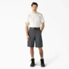 Pantalones cortos de trabajo de corte holgado y frente liso, 13″ Pantalones cortos de trabajo de corte holgado y frente liso, 13″