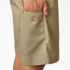 Pantalones cortos de trabajo de corte holgado y frente liso, 13″ Pantalones cortos de trabajo de corte holgado y frente liso, 13″