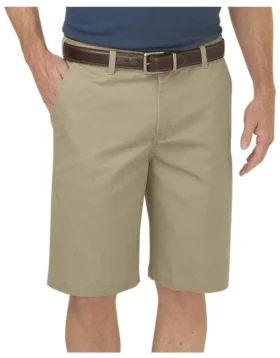Pantalones cortos Dickies de color caqui de 10 pulgadas, corte regular y frente liso