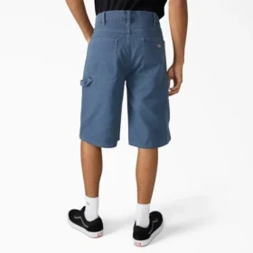 Pantalones cortos holgados de lona de carpintero desgastados, 13″