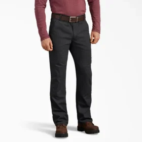 Pantalones de algodón de pato de corte regular con Double Knee