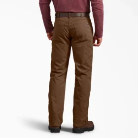 Pantalones de algodón de pato de corte regular con Double Knee