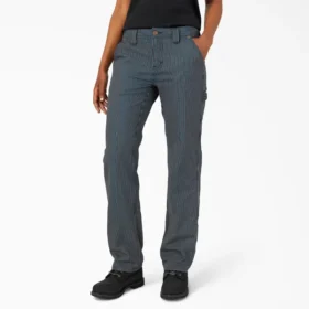 Pantalones de carpintero de corte holgado Flex con rayas de nogal americano para mujer
