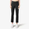 Pantalones de carpintero de corte recto ajustado con dobladillo enrollado para mujer