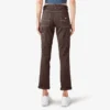 Pantalones de carpintero de corte recto ajustado con dobladillo enrollado para mujer